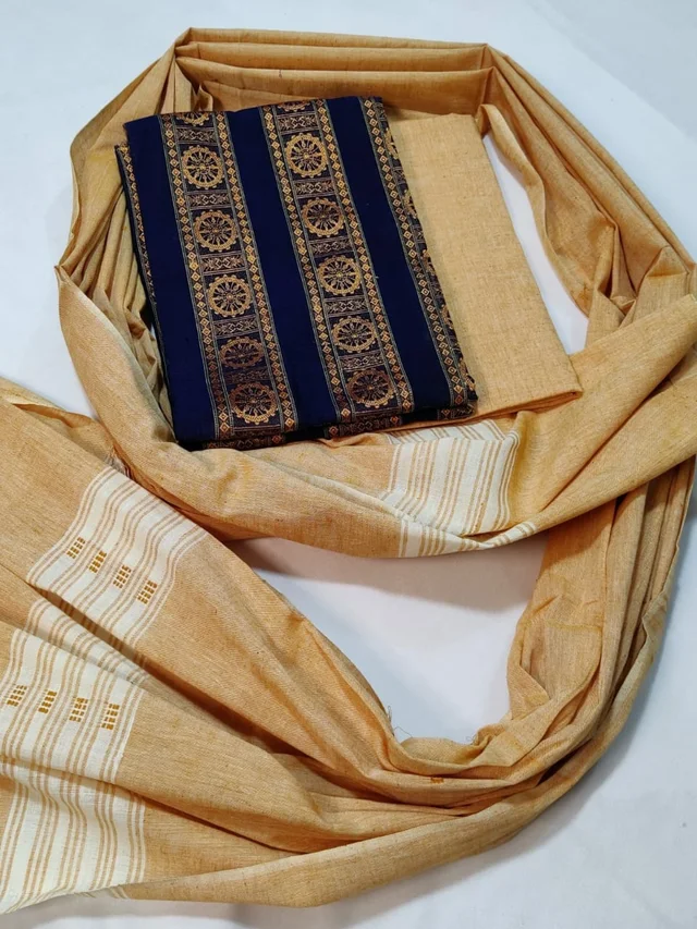 101401 Sambalpuri Handloom Dress Material, Dress Kapada With Dupatta
