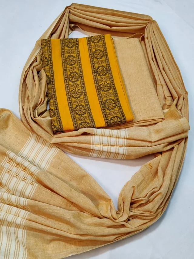 101405 Sambalpuri Handloom Dress Material, Dress Kapada With Dupatta