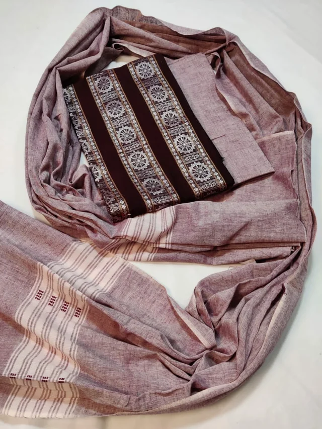 101407 Sambalpuri Handloom Dress Material, Dress Kapada With Dupatta