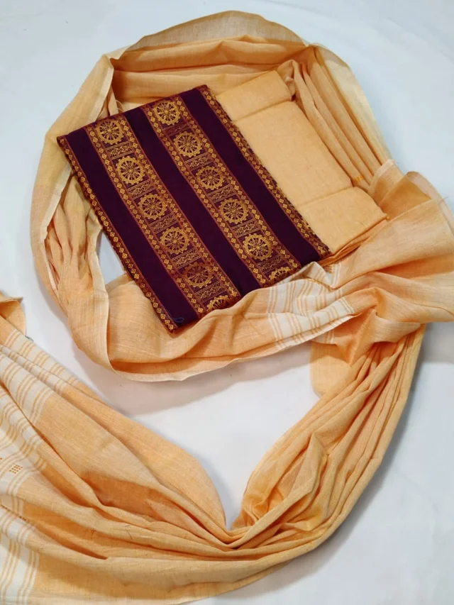 101411 Sambalpuri Handloom Dress Material, Dress Kapada With Dupatta