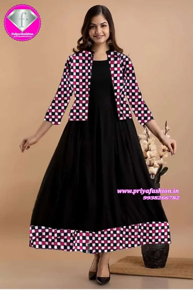 101415 Sambalpuri Handloom Long Round Kurti With Jaket - Write in Box to your SIZE