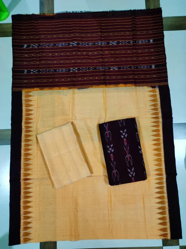 101457 Sambalpuri Handloom Dress Material, Dress Kapada With Dupatta