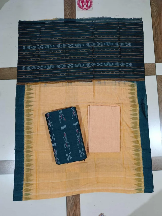 101458 Sambalpuri Handloom Dress Material, Dress Kapada With Dupatta