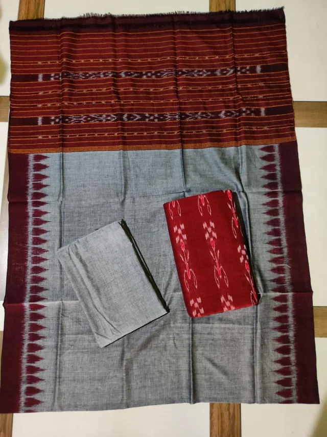 101464 Sambalpuri Handloom Dress Material, Dress Kapada With Dupatta