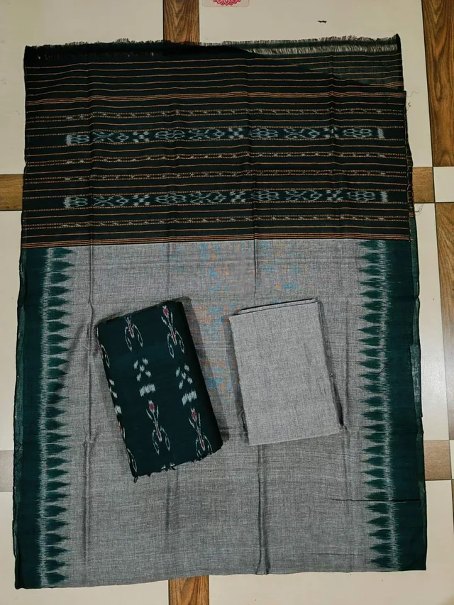 101465 Sambalpuri Handloom Dress Material, Dress Kapada With Dupatta