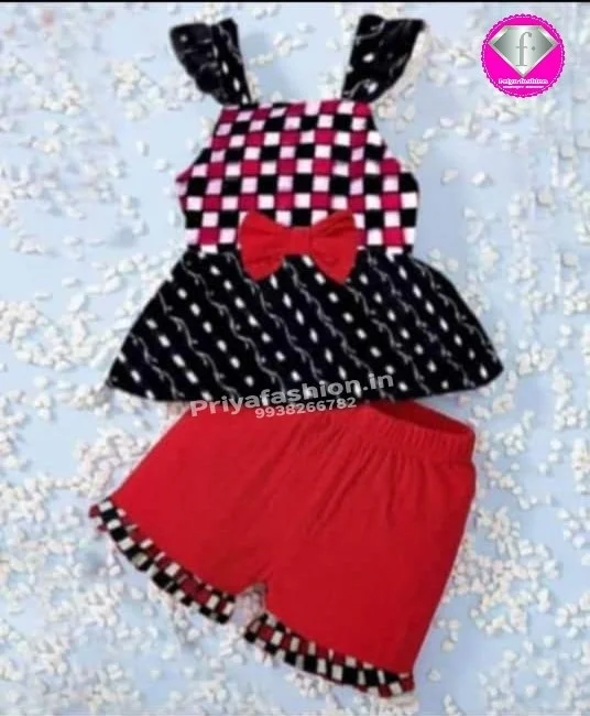 101491 Sambalpuri Handloom Cotton Kids Dress with Half Pant - 8 Years - 10 Years