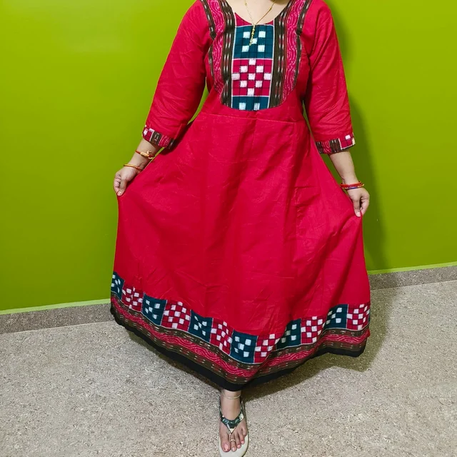 101493 Sambalpuri Handloom Long Kurti - 44