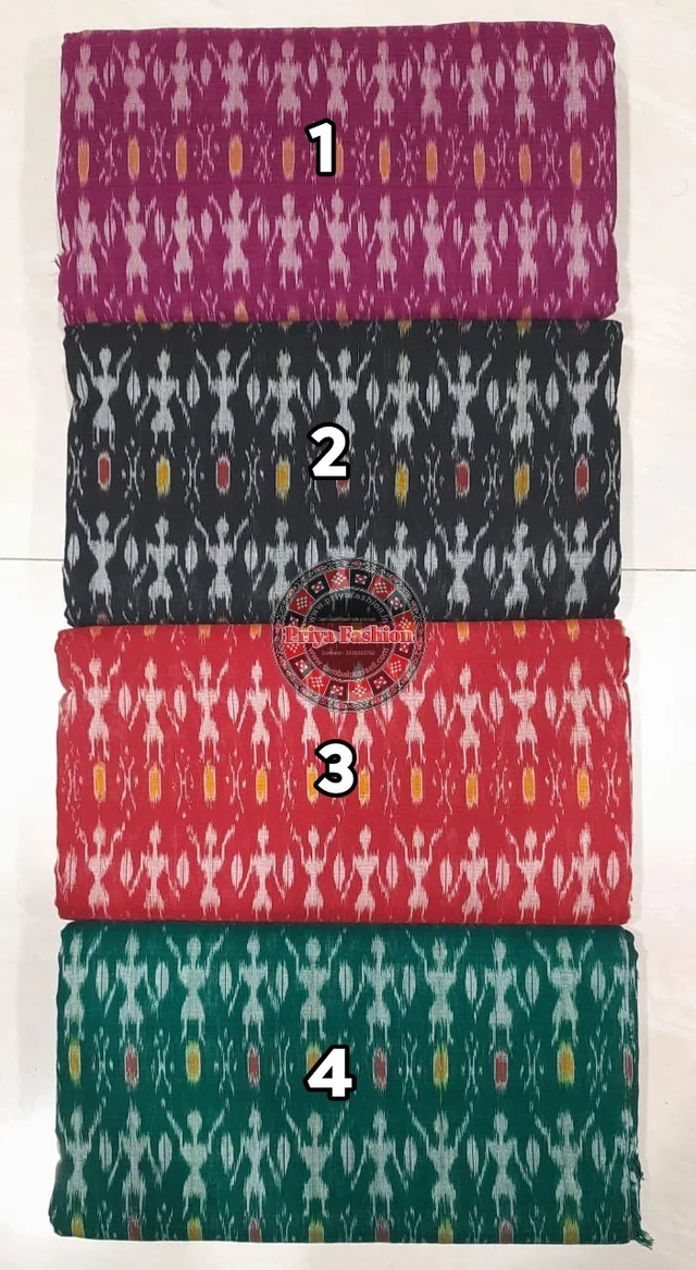 101550 Sambalpuri Handloom Fabric, Than Kapada - 3 Meter, Colour.No.1