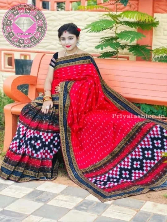 101552 Sambalpuri Handloom Patchwork Saree With Blause