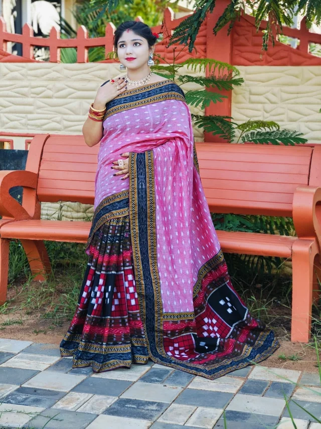 101553 Sambalpuri Handloom Patchwork Saree With Blause