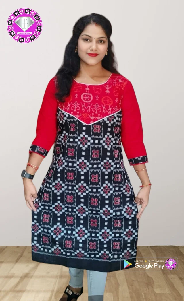 101606 Kurti Sambalpuri Handloom Cotton New Design - 38