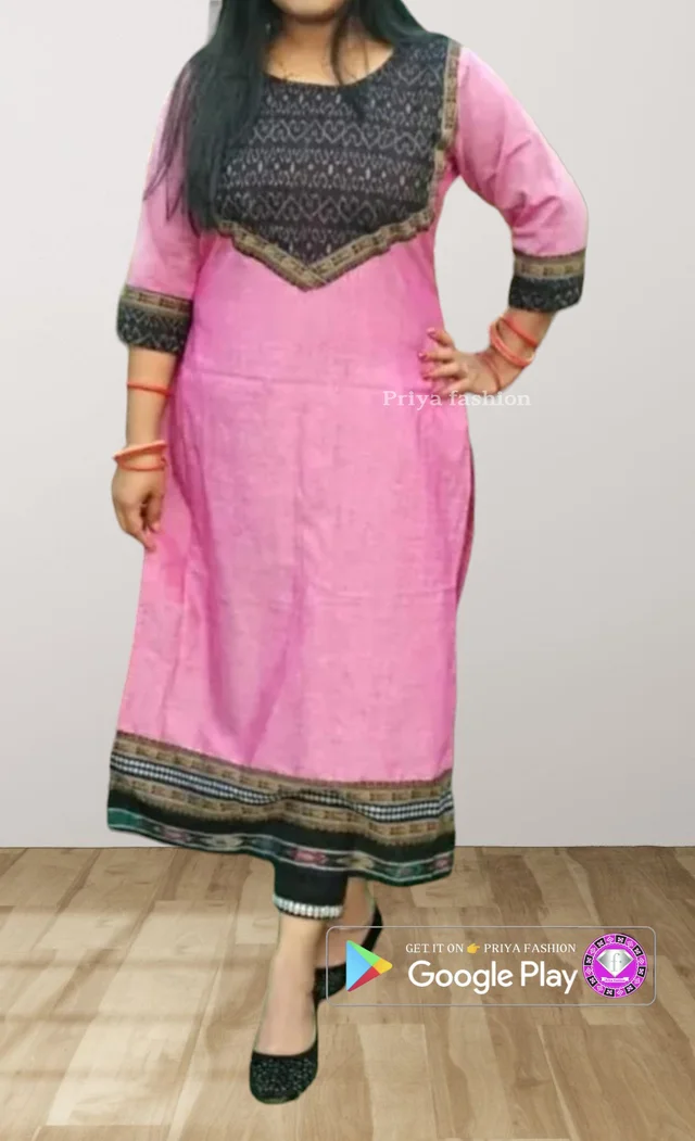 101617 Sambalpuri Handloom Cotton Stitching Kurti - 36