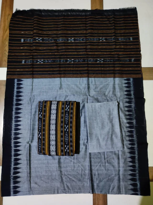 101625 Sambalpuri Handloom Cotton Dress Material With Dupatta