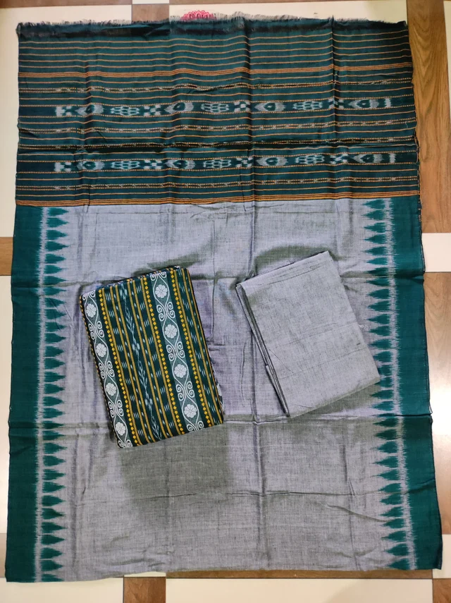 101631 Sambalpuri Handloom Cotton Dress Material With Dupatta