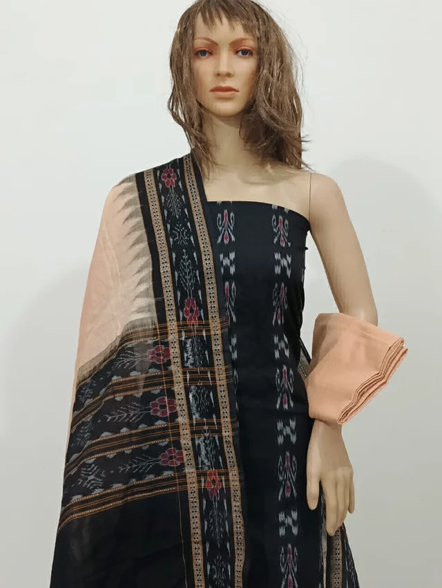 101648 Sambalpuri Handloom Cotton Dress Material With Dupatta