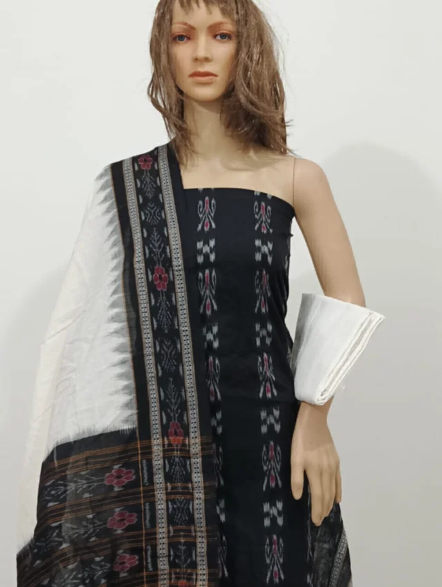 101649 Sambalpuri Handloom Cotton Dress Material With Dupatta
