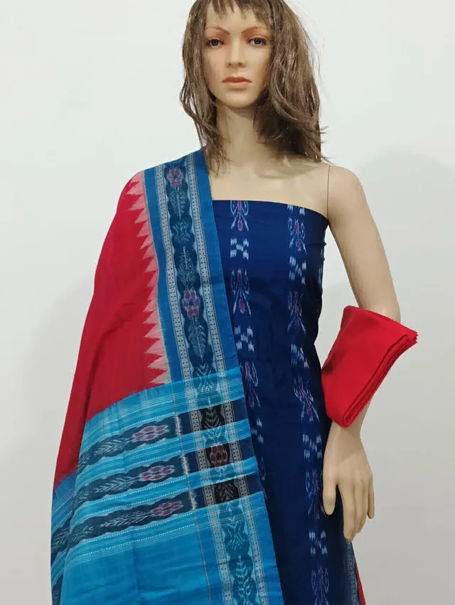 101655 Sambalpuri Handloom Cotton Dress Material With Dupatta