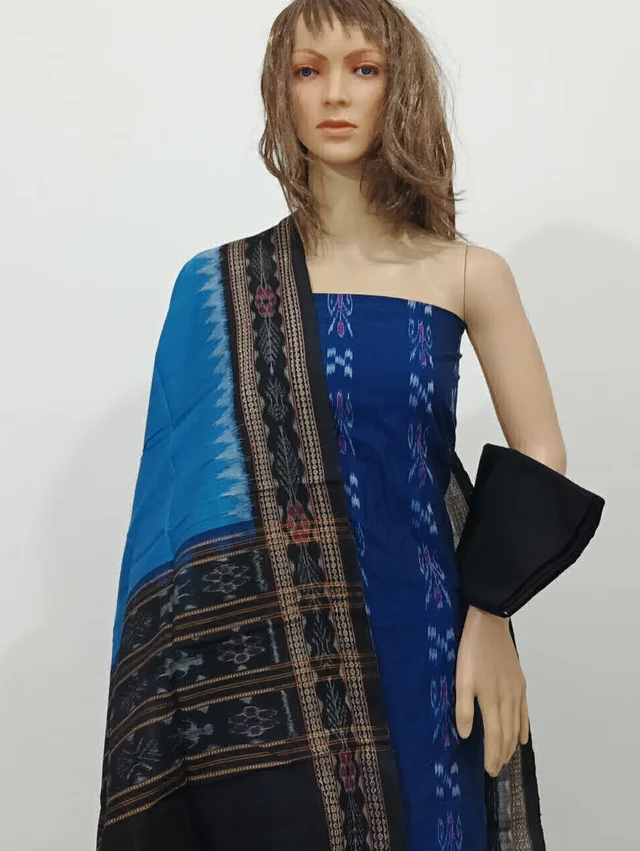 101658 Sambalpuri Handloom Cotton Dress Material With Dupatta