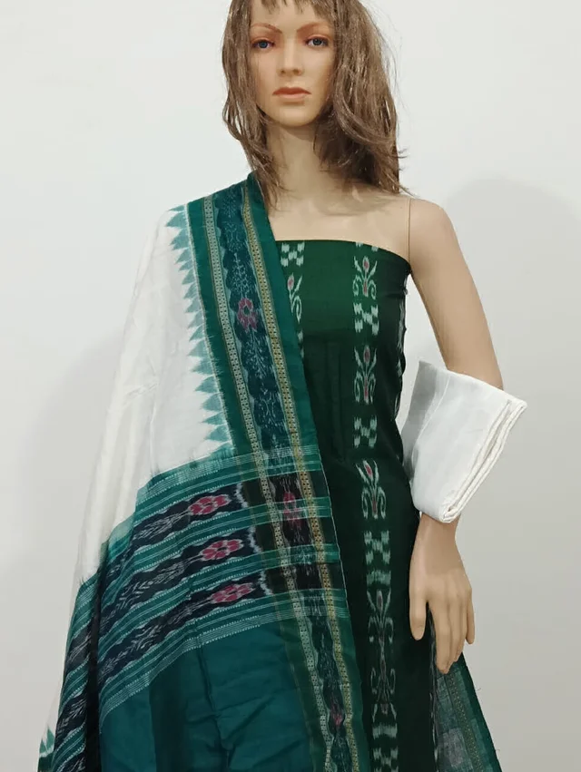 101660 Sambalpuri Handloom Cotton Dress Material With Dupatta