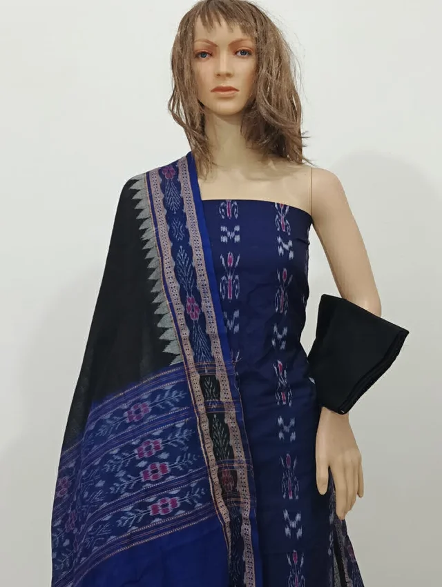 101664 Sambalpuri Handloom Cotton Dress Material With Dupatta