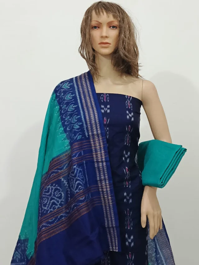 101665 Sambalpuri Handloom Cotton Dress Material With Dupatta