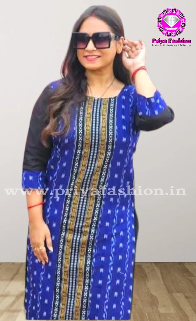 101676 Sambalpuri Handloom Cotton Kurti - 36