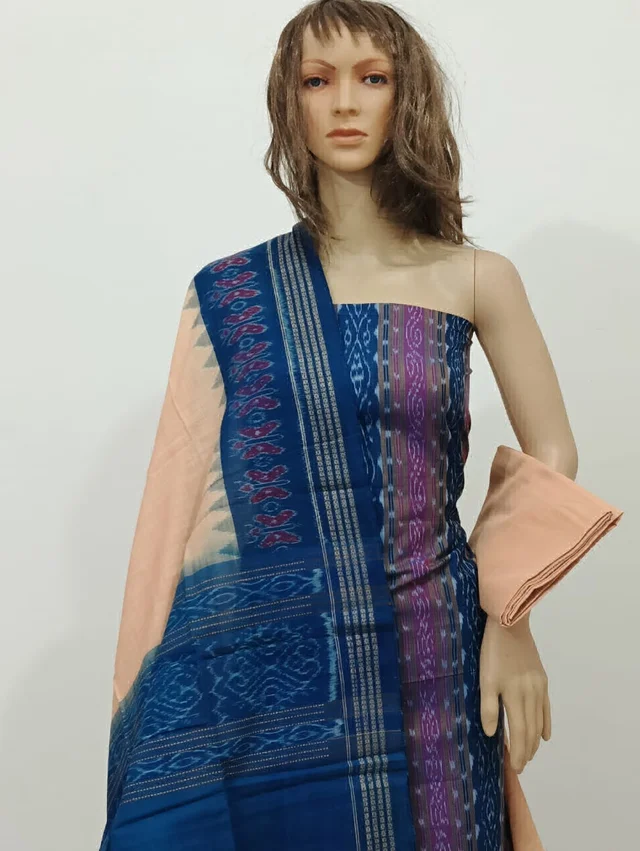 101704 Sambalpuri Handloom Cotton Dress Material With Dupatta