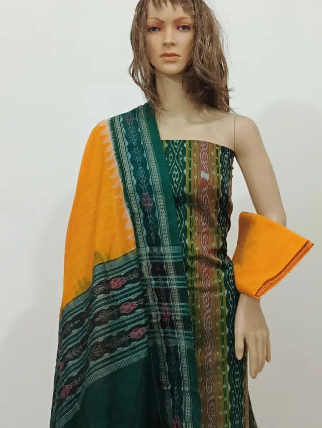 101705 Sambalpuri Handloom Cotton Dress Material With Dupatta