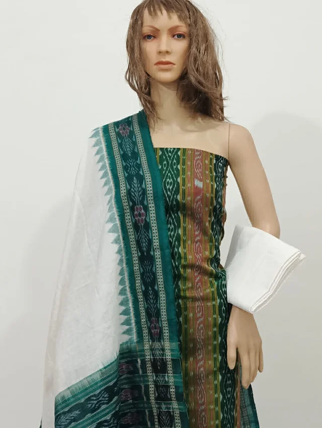 101707 Sambalpuri Handloom Cotton Dress Material With Dupatta