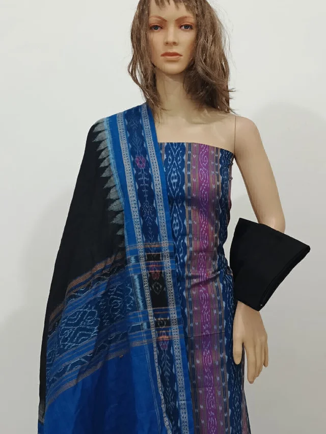 101722 Sambalpuri Handloom Cotton Dress Material With Dupatta
