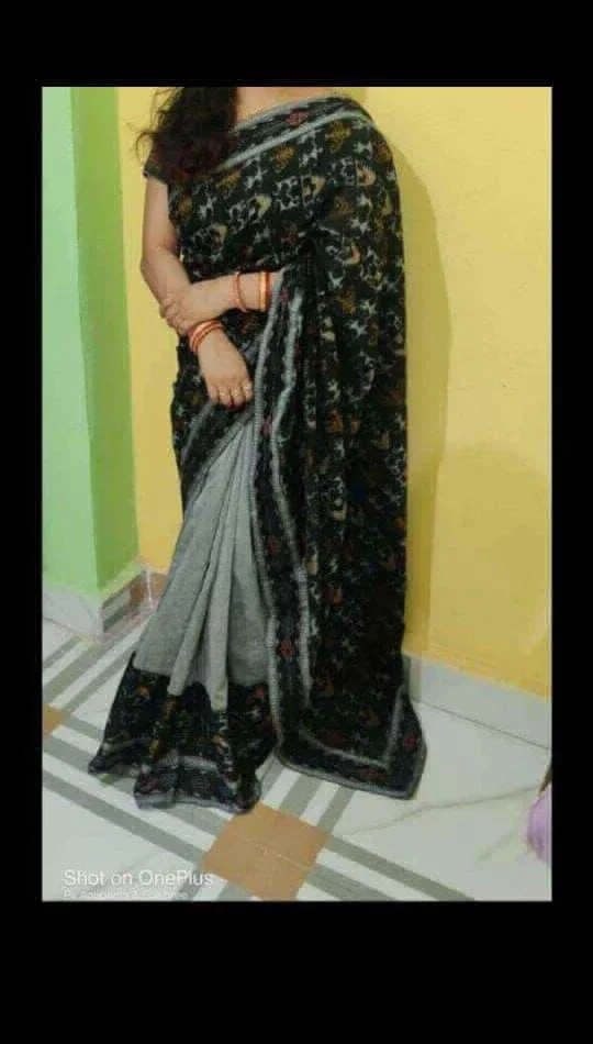 101747 Sambalpuri Handloom Patchwork Saree With Blause