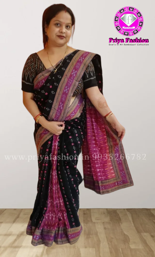 101748 Sambalpuri Handloom Patchwork Saree With Blause