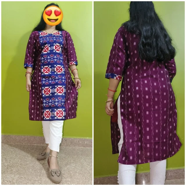 101754 Sambalpuri Handloom Cotton Stitching Kurti - 40