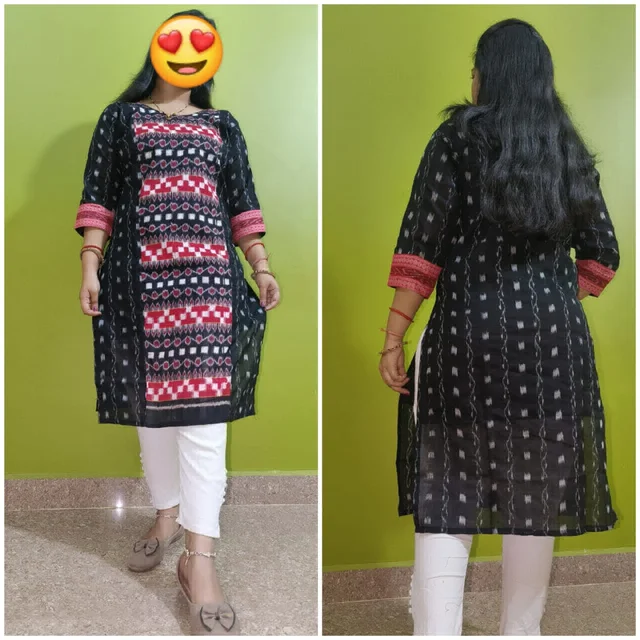 101756 Sambalpuri Handloom Cotton Stitching Kurti - 44