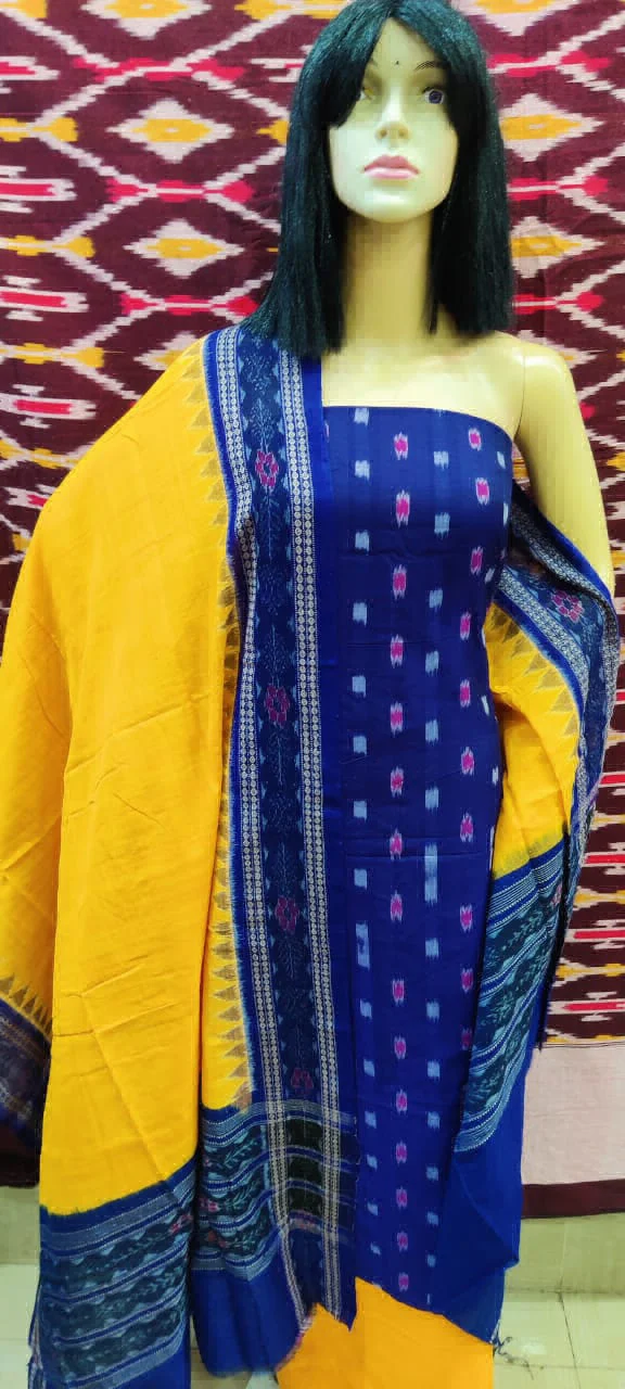 101761 Sambalapuri Handloom Dress Material With Dupatta