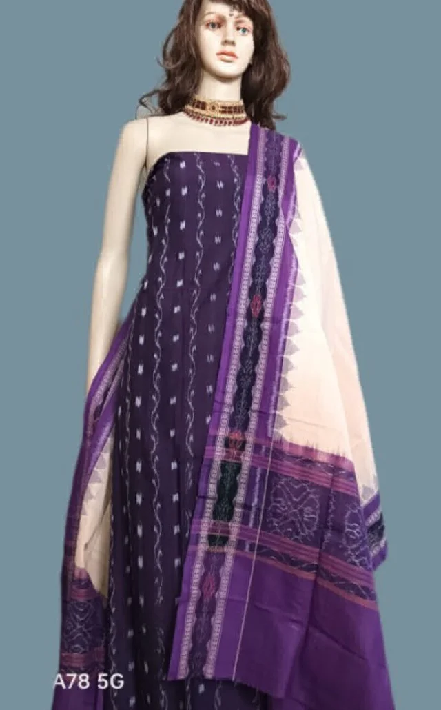 101764 Sambalapuri Handloom Dress Material With Dupatta