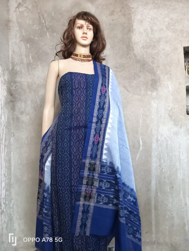 101772 Sambalapuri Handloom Dress Material With Dupatta