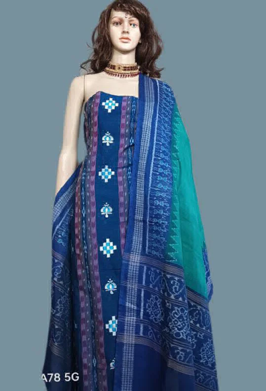 101774 Sambalapuri Handloom Dress Material With Dupatta