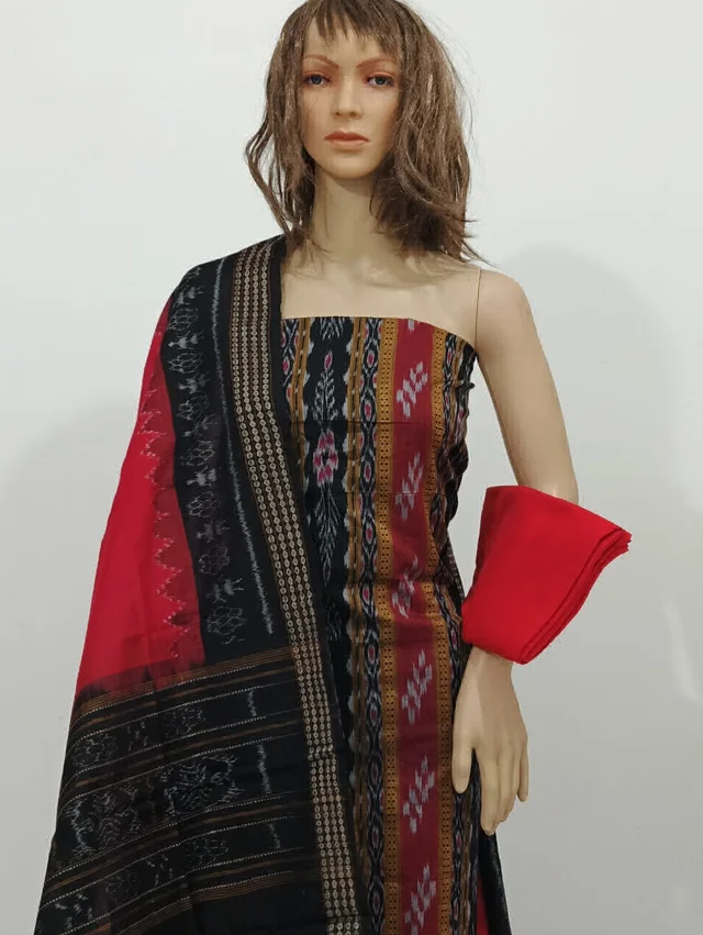 101810Sambalpuri Handloom Dress Material With Dupatta