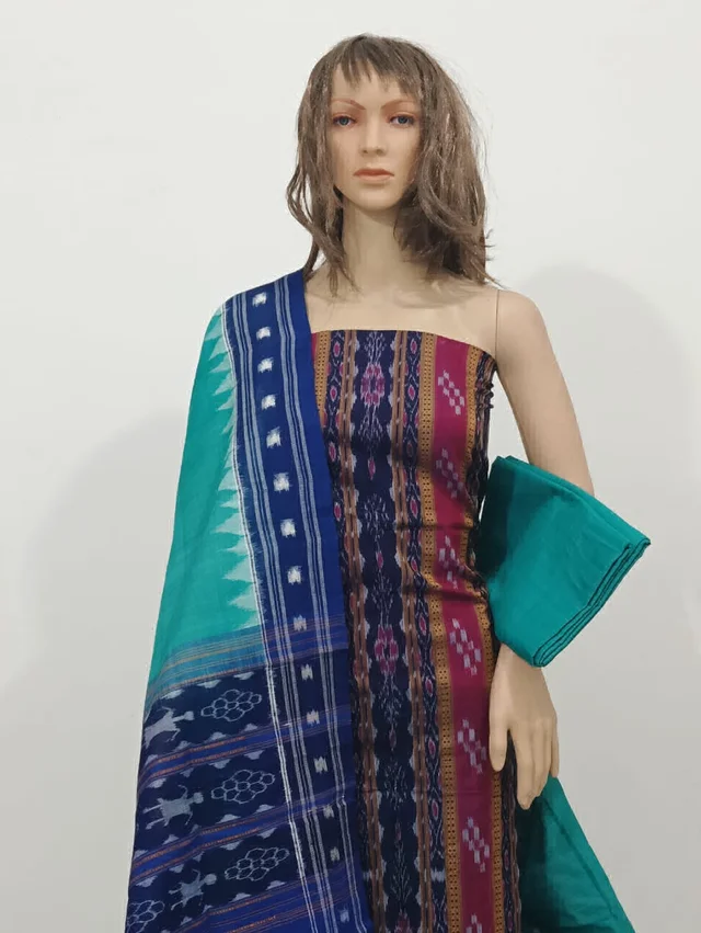 101814Sambalpuri Handloom Dress Material With Dupatta
