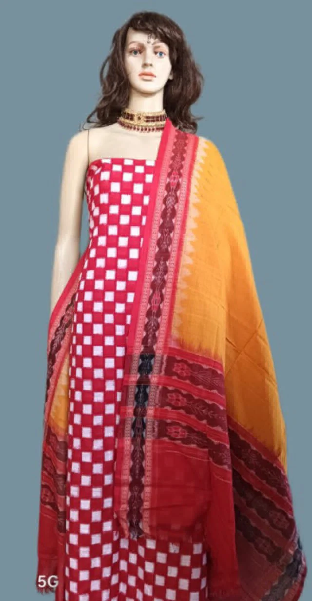101859 Sambalpuri Handloom Dress Material with Dupatta