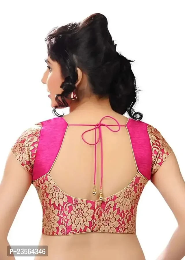 101874 Women Stiching Design Blause - 42, Magenta / Fuchsia