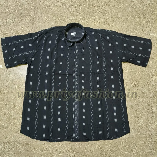 101958 Sambalpuri Half Shirt - Black, 42