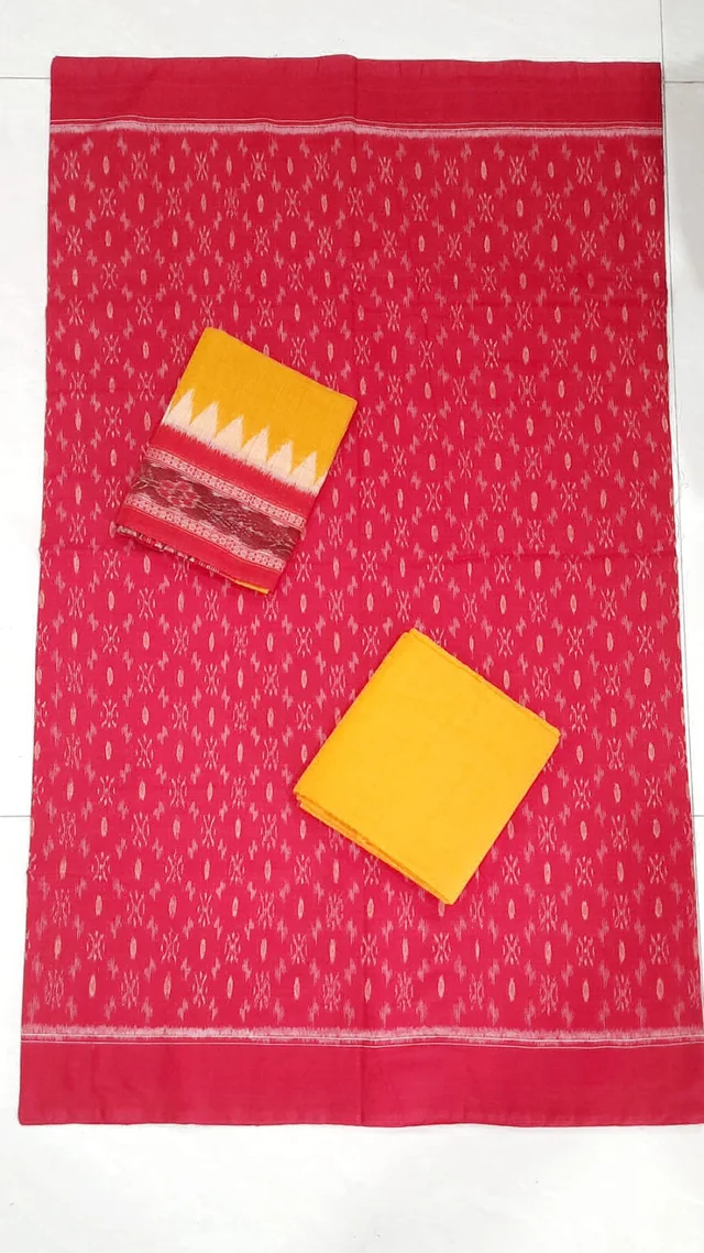 101985 Sambalpuri Handloom Dress Meterial With Dupatta