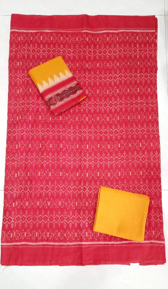 101986 Sambalpuri Handloom Dress Meterial With Dupatta