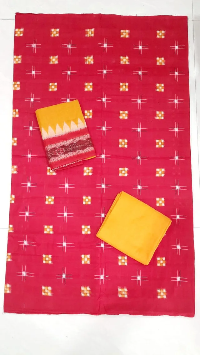 101990 Sambalpuri Handloom Dress Meterial With Dupatta