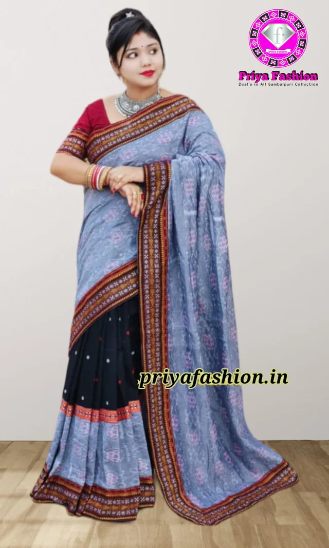 102009 Sambalpuri Handloom Patchwork Sarees With Blause