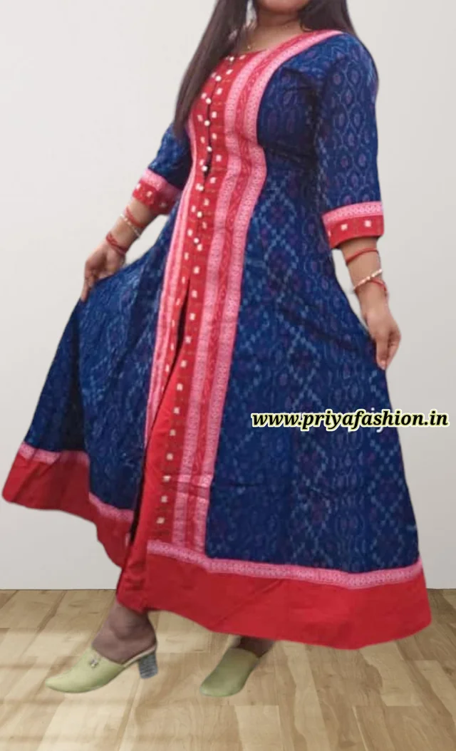 102014 Sambalpuri Round Kurti, Long Top - 38