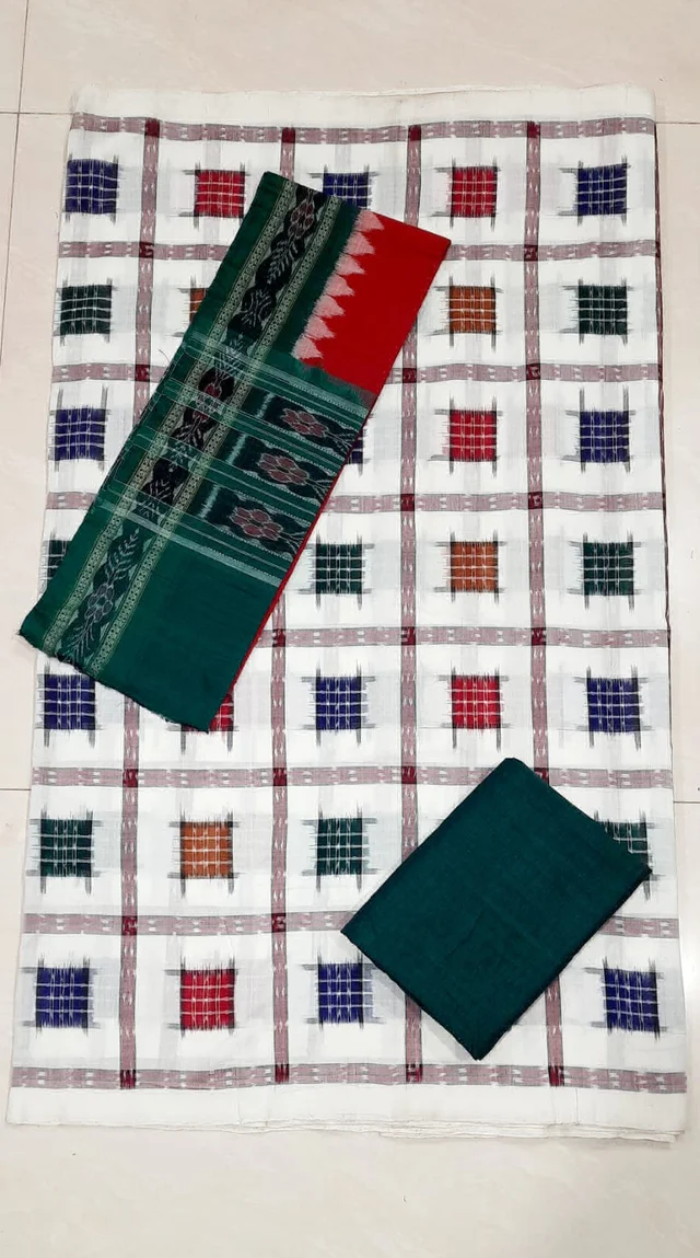 102016 Sambalpuri Handloom Dress Material With Dupatta