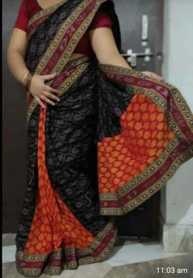 102023 Sambalpuri Handloom Patchwork Saree With Blause